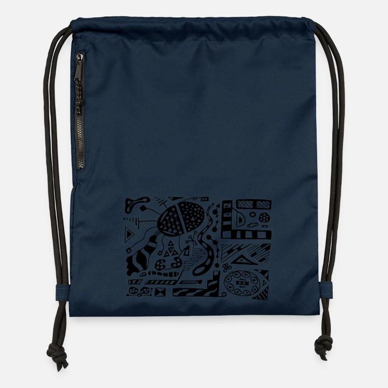 Abstract Doodle - Gymsac made from recycled material - navy