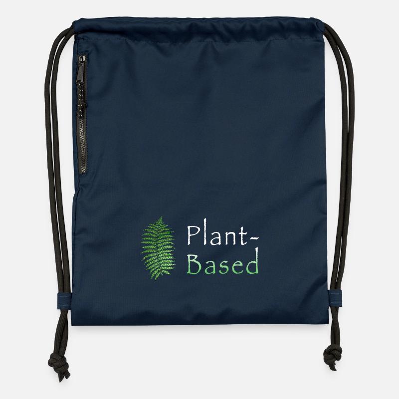 À base de plantes - Sac à cordon en polyester recyclé - bleu marine