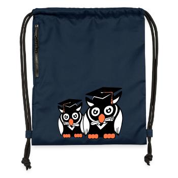 2 Owls Graduation College Abitur Student Team - Gymsac made from recycled material - navy - Front