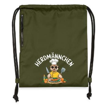 Herdmännchen Koch Suricate Pun - Sac à cordon en polyester recyclé - military green - Devant