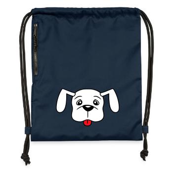 Dog Sticking Out Tongue Naughty Puppy Pet - Gymsac made from recycled material - navy - Front
