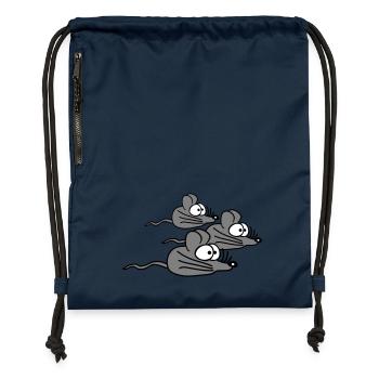 3 Mice Family Child Mom Dad Parents Three Friends - Gymsac made from recycled material - navy - Front