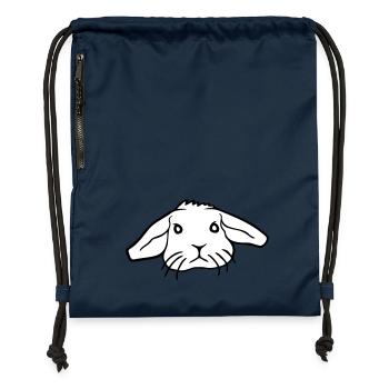 Hase Kaninchen Häschen Nagetier Kleintier niedlich - Turnbeutel aus Recycling-Material - Navy - Vorne