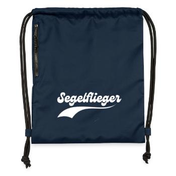 Segelflieger in cooler Retro Schrift Segelfliegen - Turnbeutel aus Recycling-Material - Navy - Vorne