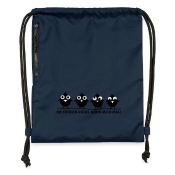 die frühen Vögel - Turnbeutel aus Recycling-Material - Navy - Vorne