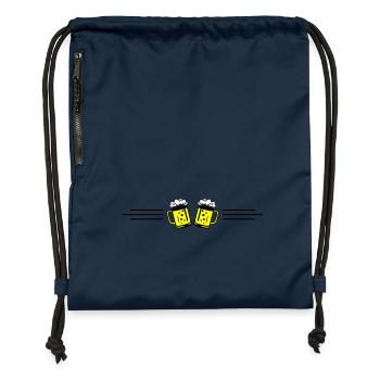 Beer Line Icon - Gymsac made from recycled material - navy - Front