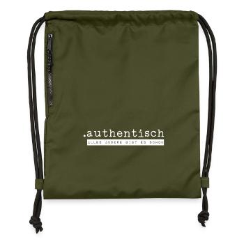 .authentic - Gymsac made from recycled material - military green - Front