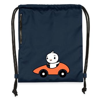 Bird Drives Fast Car Racing Car Sport Racing - Gymsac made from recycled material - navy - Front