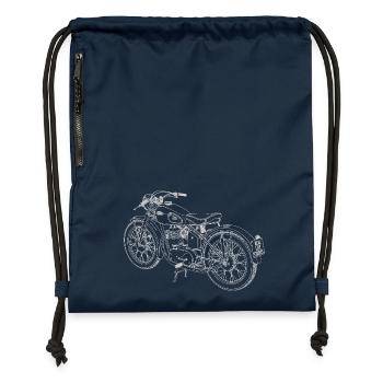 Motorrad Skizze - Turnbeutel aus Recycling-Material - Navy - Vorne