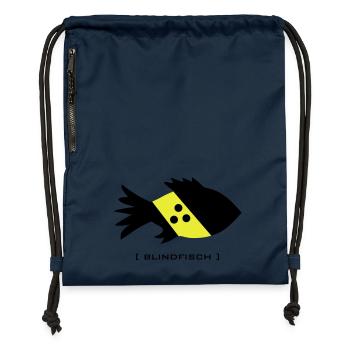 poissons aveugles, aveugles maladroit dork aveugle - Sac à cordon en polyester recyclé - bleu marine - Devant
