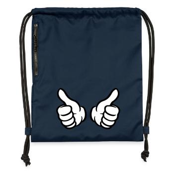 Thumbs Up Hand Like - Gymsac made from recycled material - navy - Front