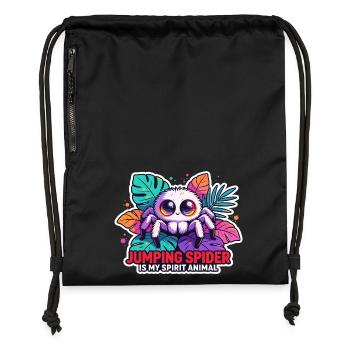 Jumping Spider Is My Spirit Animal Cute - Gymsac made from recycled material - military green - Front