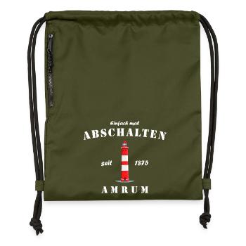 Lighthouse on Amrum, Just take a deep breath - Gymsac made from recycled material - military green - Front