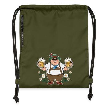 Bavarian Beer Friend Munich Mugs Lederhosen - Gymsac made from recycled material - military green - Front