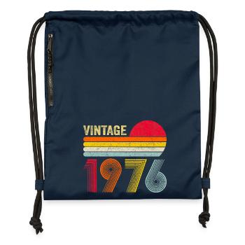 50e anniversaire du Vintage 1976 - Sac à cordon en polyester recyclé - bleu marine - Devant