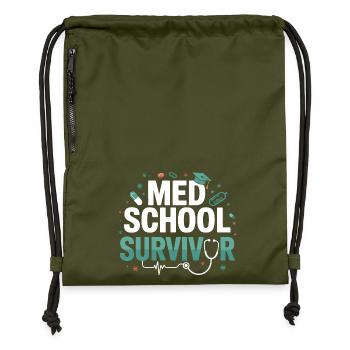 Med School Survivor - Turnbeutel aus Recycling-Material - military Green - Vorne