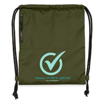 Beau frère génial - Sac à cordon en polyester recyclé - military green - Devant