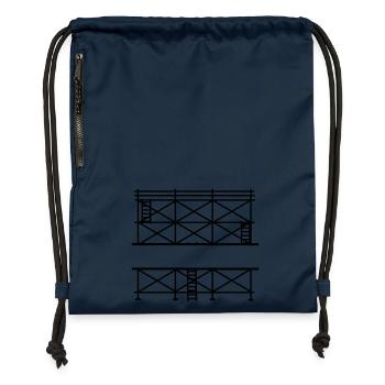 Bannière d’échafaudage courte pour le nom de l’entreprise - Sac à cordon en polyester recyclé - bleu marine - Devant