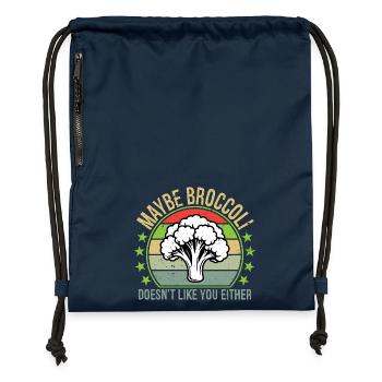 Maybe Broccoli Doesn't Like You Either I Hate - Gymsac made from recycled material - navy - Front