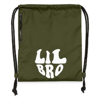 Logo du cœur de petit frère - Couleur personnalisable - Sac à cordon en polyester recyclé - military green - Devant