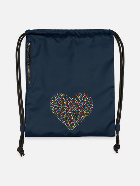 Konfetti Herz - Turnbeutel aus Recycling-Material - Navy