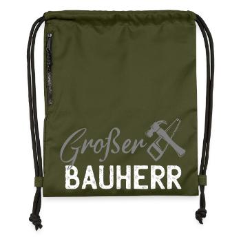 Silhouette d’outil de construction - Sac à cordon en polyester recyclé - military green - Devant