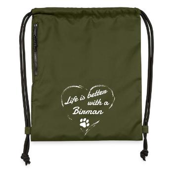 Life is better with a Birman - Gymsac made from recycled material - military green - Front