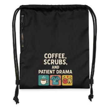 Coffee Scrubs Patient Drama – Care Humor - Gymsac made from recycled material - military green - Front