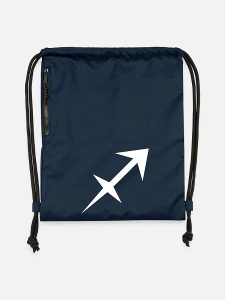 Glyphe Schütze Sternzeichen-Symbol - Turnbeutel aus Recycling-Material - Navy