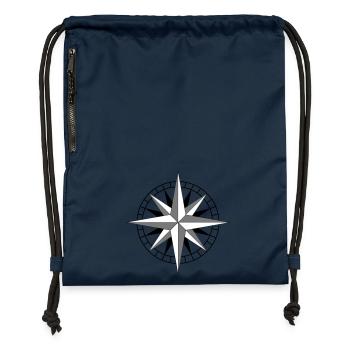 rose des vents - Sac à cordon en polyester recyclé - bleu marine - Devant