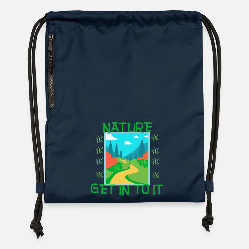 NATURE - Entrez dedans - Sac à cordon en polyester recyclé - bleu marine