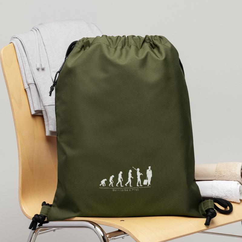Evolution Pilot Beruf lustiges cooles Geschenk Turnbeutel aus Recycling-Material