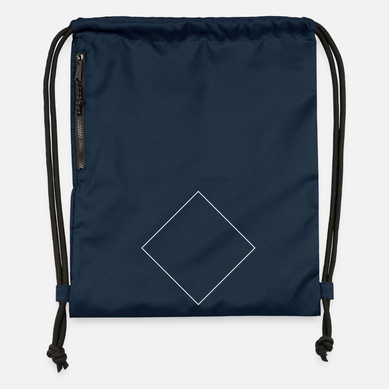 Carré à un angle - Sac à cordon en polyester recyclé - bleu marine
