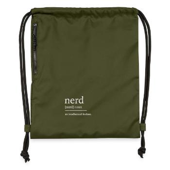 Nerd nerd - Sac à cordon en polyester recyclé - military green - Devant