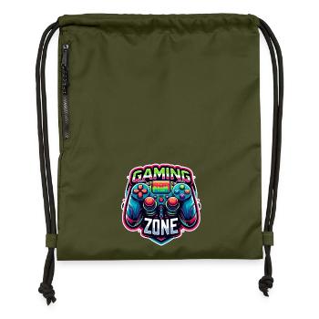 Gaming Zone - Controller Illustration - Turnbeutel aus Recycling-Material - military Green - Vorne