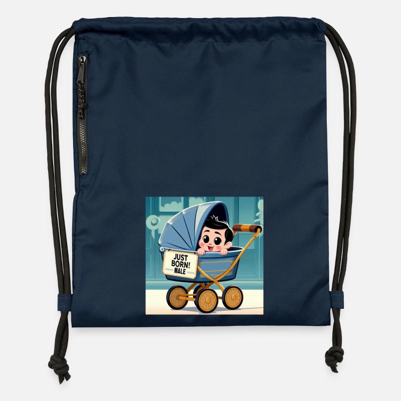 Just Born Boy - Sac à cordon en polyester recyclé - bleu marine
