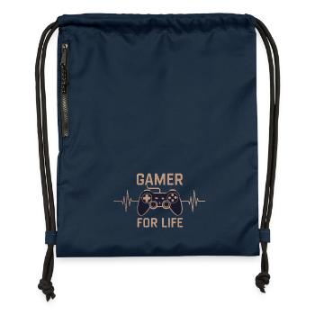 Gamer for life - Turnbeutel aus Recycling-Material - Navy - Vorne