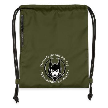 Fiscaliste le jour, super-héros la nuit - Sac à cordon en polyester recyclé - military green - Devant