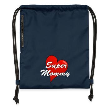 SUPER MOMMY - Turnbeutel aus Recycling-Material - Navy - Vorne