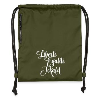 Liberté Egalité Together against AFD Summer 2025 - Gymsac made from recycled material - military green - Front