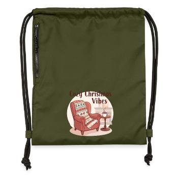 Fauteuil confortable – Cozy Christmas Vibes - Sac à cordon en polyester recyclé - military green - Devant