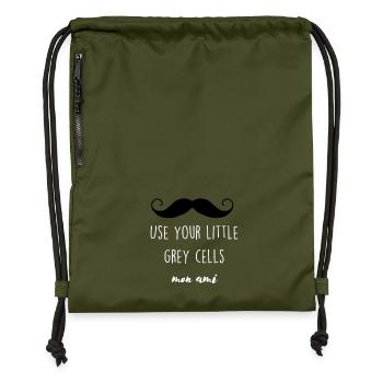 Utilisez votre petite moustache à cellules grises Poirot - Sac à cordon en polyester recyclé - military green - Devant