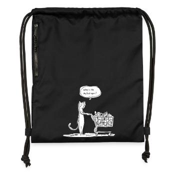 Where's the dog food again? – Shopping Cat - Gymsac made from recycled material - military green - Front