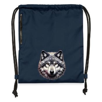 Loup - Sac à cordon en polyester recyclé - bleu marine - Devant