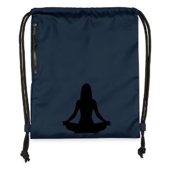 Yoga Silhouettes Black Shadow Figure Meditation - Gymsac made from recycled material - navy - Front