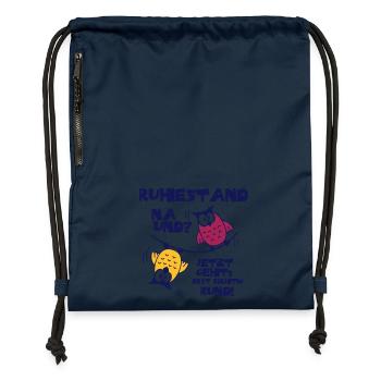 Eulen Ruhestand - na und? - Turnbeutel aus Recycling-Material - Navy - Vorne
