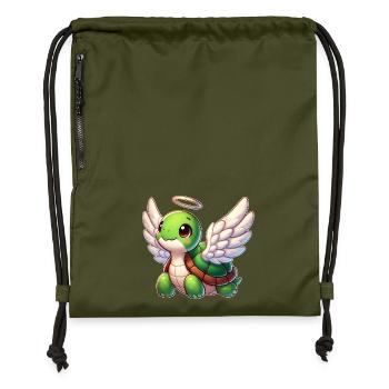 Süße Schildkröte Cartoon Engel Flügel - Turnbeutel aus Recycling-Material - military Green - Vorne