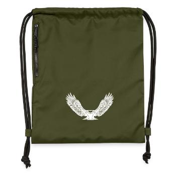 Eagles in flight for falconers and bird lovers - Gymsac made from recycled material - military green - Front