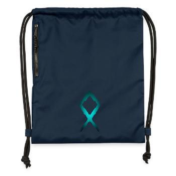 Symbole de rune d'Othila - Sac à cordon en polyester recyclé - bleu marine - Devant