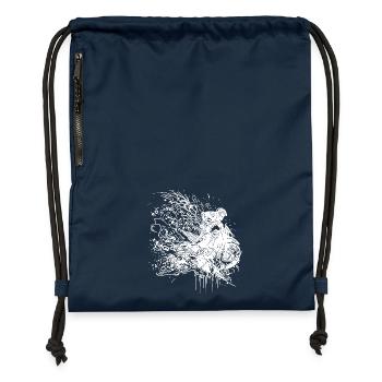 Rennsport Motorrad Splash Style - Turnbeutel aus Recycling-Material - Navy - Vorne